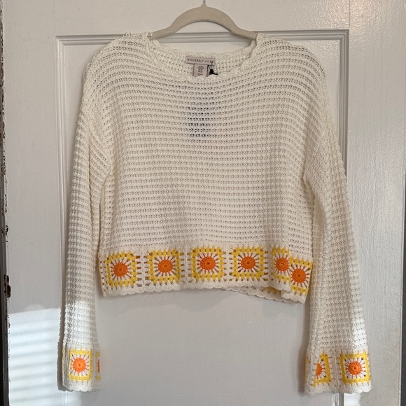 Sincerly Jules Sweaters - Sincerely Jules White Crochet Sweater Size: XS